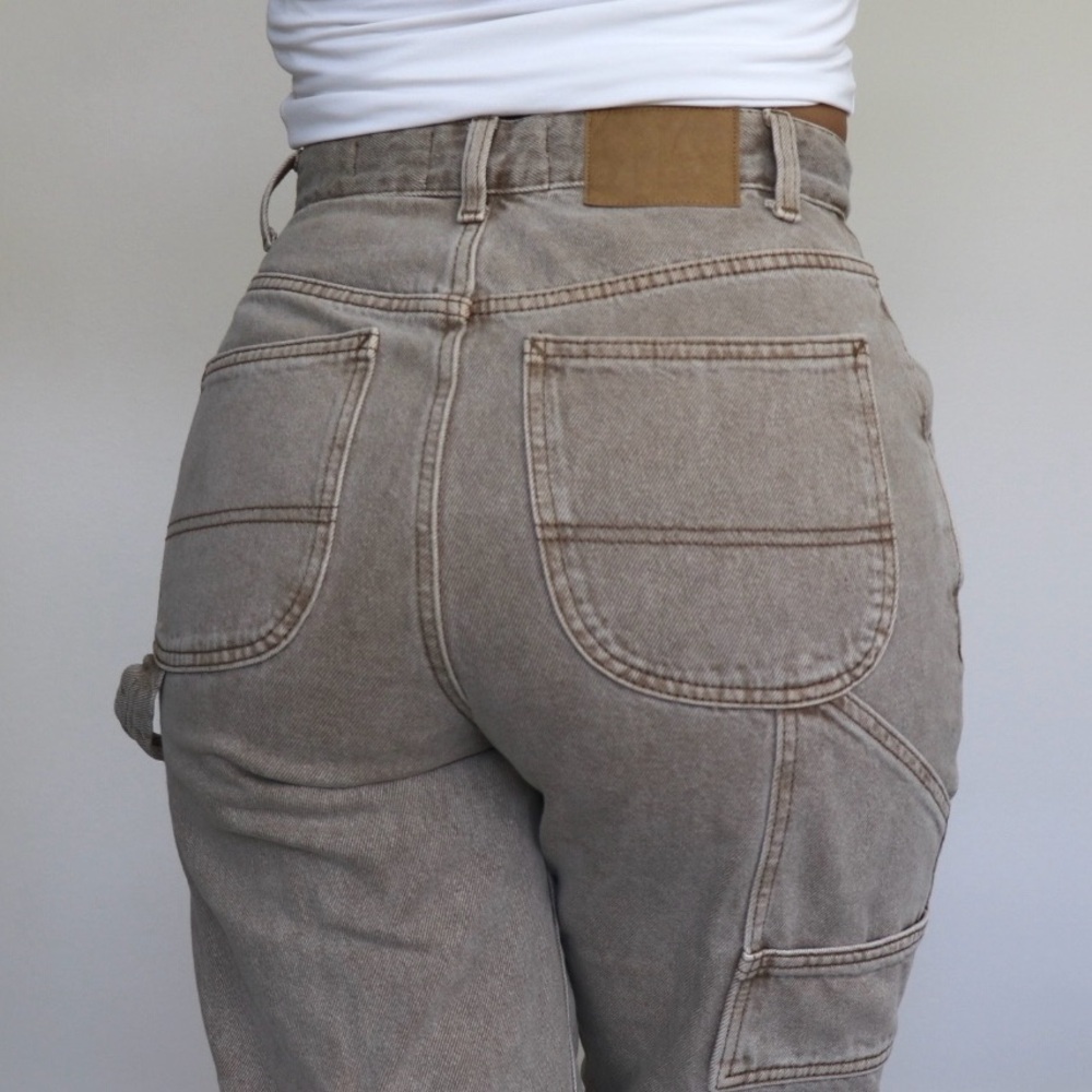 Cotton On High Rise Straight Leg Tan Carpenter Jeans